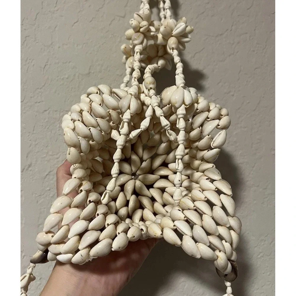 Handmade Sea Shell Hanging Basket Or Plant Holder